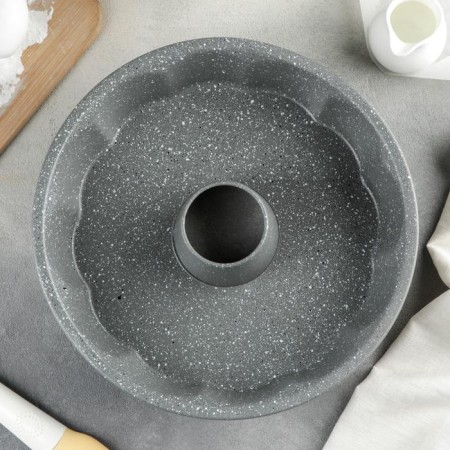 The form for baking "Elin marble. German cupcake ”, 2.5 l, d = 29 cm, anti -stick coating, gray color-1