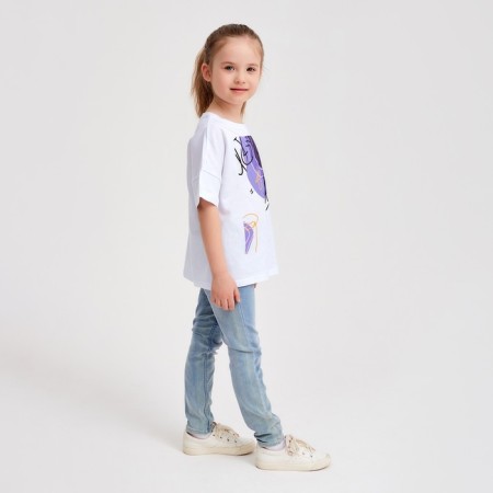Children's Minaku Colors T -shirt, white/purple color, height 134-7