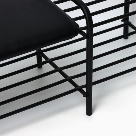 Athery for shoes with a luxury seat, 79 × 33 × 36 cm, 2 shelves, black color-2