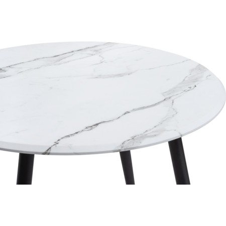 Wooden abylin table metal, white marble/black 90x90x76 cm-2
