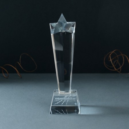 Souvenir glass stele "Star - Do not stop" 6.5x6.5x23 cm-5