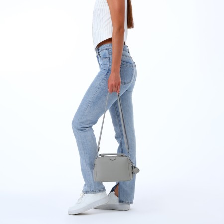 Women's bag with lightning, textura, average size, color gray-9