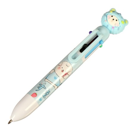 Ballpoint handle "Bear" 6-color, 0.5 mm, mix (barcode on a piece)-1