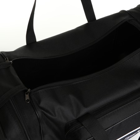 Sports bag with lightning, 3 outer pockets, long belt, black color-2