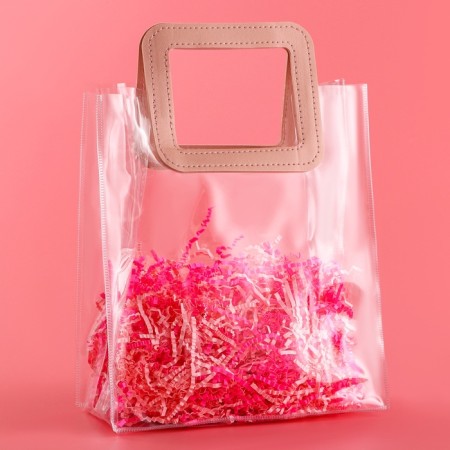 Gift package from PVC, pink, 26.5 x 23 x 12 cm