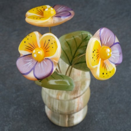 Souvenir flower in a pot of "Anyutin Eyes", onyx-2