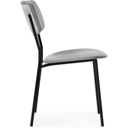 Stol on a metal frame FIER Metal/velor, black/gray 46x60x82 cm-2