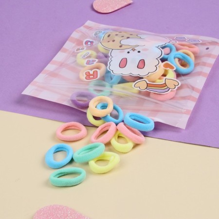 Hair gum "Good wishes" (set of 50 pcs) Bunny, 2 cm, mix