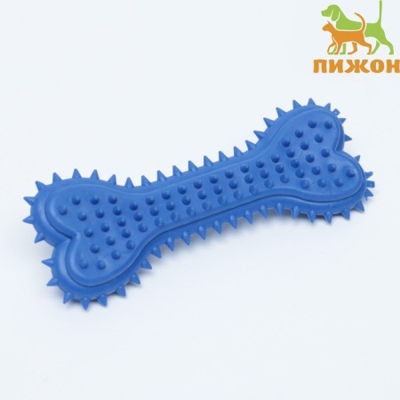 Chewing toy plow "Bone for massage" large, 15 x 6 x 2.5 cm, blue