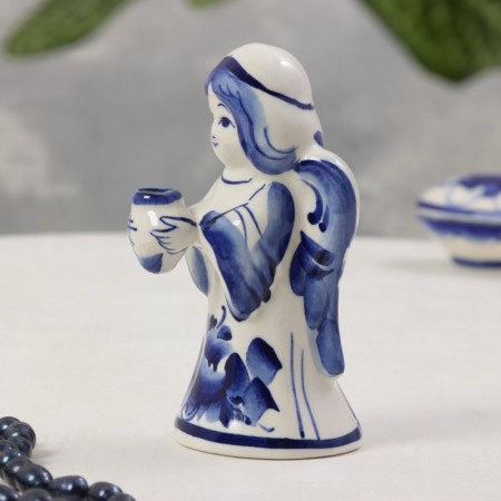 Souvenir "Angel with a jug", 12.5x5.5 cm, Gzhel-1