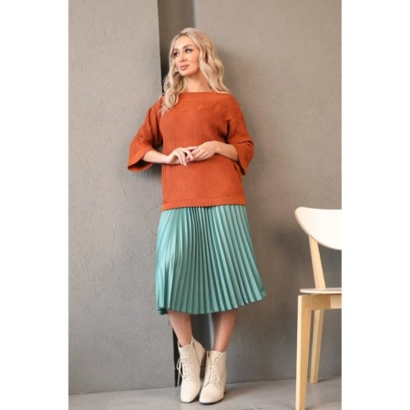 Female skirt, size 50, green color-2