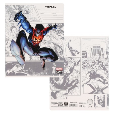 Notebook in a cage 24 sheets, 5 types of mix, cover covering cardboard, Avengers-3