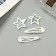 Invisible hair "Enico" (set 4 pcs) star, 5 and 3 cm, white