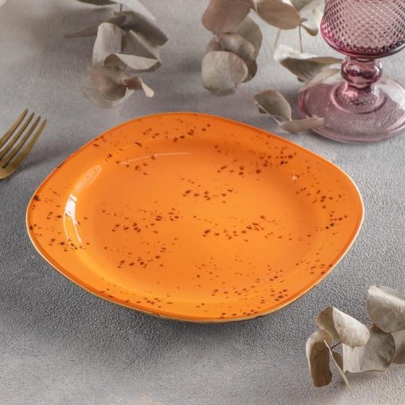 Pillage ceramic dessert "constellation", D = 18.5 cm, Orange color-1