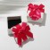 Gift box under the ring "Raspberry", 4 × 4, white-pink color