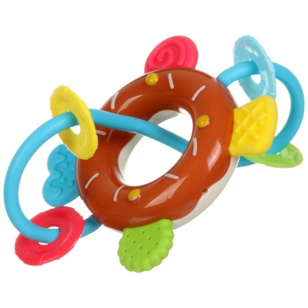The rattle "Sweets: Donut", with elastic elements, color mix, crush me-6