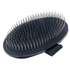 Delight brush rubber, on hand, metal teeth, black