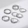 A set of rings 7 pieces of "Assorted" halo, size mix, color silver