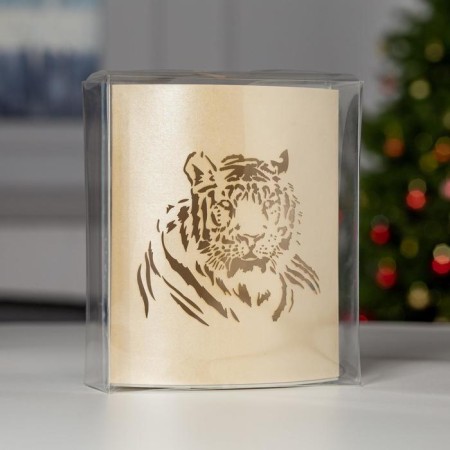 LED figure "Tiger" 13 × 16 × 5 cm, cardboard, battery AAX2 (not in the kit), glow warm white-4