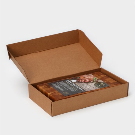Board cutting end magistro, oak, with metallic gastrointestinal capacity, 30.5 × 16.5 × 5 cm, in a craft box-17