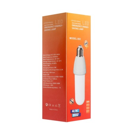 LED lamp, E27, 9 W, 6500K, 220 V, with a battery-4