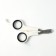 Coger scissors with an emphasis for a finger, a hole of 6 mm, white with black