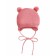 A cap on ties with pompons Children's Amarobaby Pure Love Pompony, with a lining, size 42-44 cm, pink color