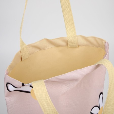 Bag Schoper "Flowers" 35x0.5x40 cm, Department without lightning, without lining, beige-4