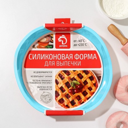 Baking uniform “Circle”, silicone, 25 × 5.5 cm, inside d = 23 cm, blue-6