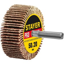 Круг лепестковый шлифовальный STAYER 36607-060, P60, d шпильки = 6 мм, 50 х 20 мм