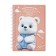 Notebook Gift Book on the comb 80l, line, color block, PVC cover 3D Bear (17.6x13.5cm) 105