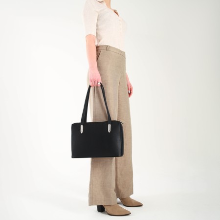 Female bag Textura, tout, average size, black color-7