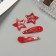 Invisible hair "Enico" (set 4 pcs) star, 5 and 3 cm, red