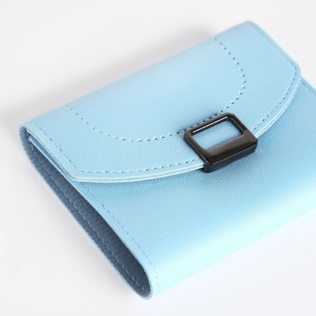 Women's wallet on the button, blue color-2