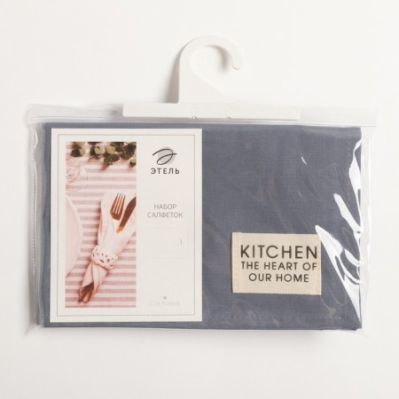 Set of napkins Ethel "Kitchen", Blue, 30x40 cm - 2 pcs, 100% cotton, sarzha 220 g/m2-4