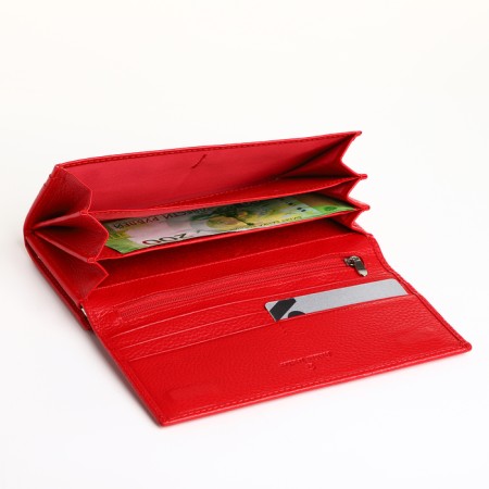 Women's wallet on magnet, red color-4
