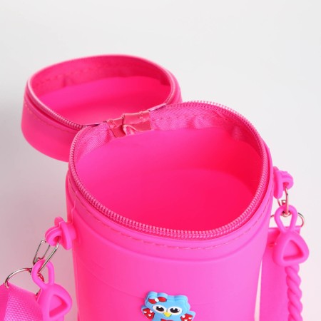 Bag's bag with lightning, stickers mix, raspberry color-3