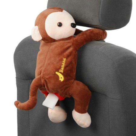 Napkin in the car on the back of the seat, monkey
