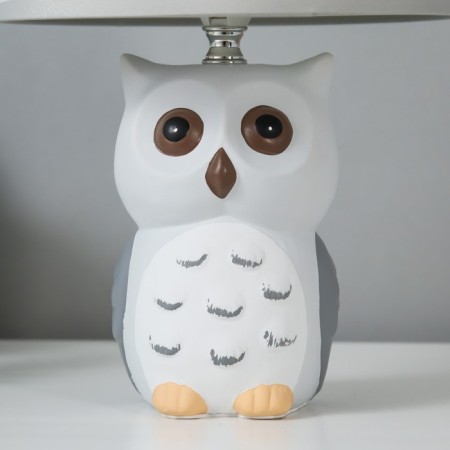 Lamp children's ceramics "Owl" 1x40W E14 gray 20x20x32.5 cm Risalux-4