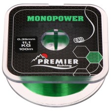 Premier Fishing Monopower Feeder, diameter 0.35 mm, test 11.1 kg, 100 m, green