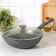 Frying pan “Granite Wok”, D = 28 cm, glass cover, anti-stick coating, dark gray color