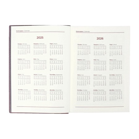 Dated 2025 diary, Escalada, A5+ 176 sheets, integral cover, artificial leather, foil embroidery, liesse, block 80 g/m2, brown-7