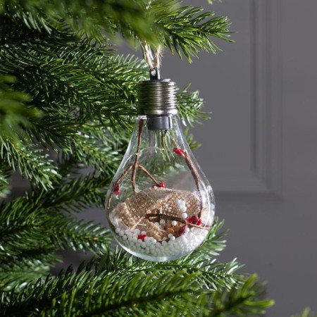 Christmas ball "New Year", batteries, 5 LED, white glow-1
