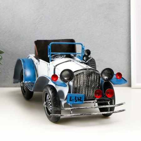 Metal souvenir "Retro. White-blue car" 35.5x15.5x14 cm-4