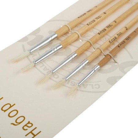 Koz's hand set, 5 pieces (No. 1, 2, 3, 4, 5), round, with wooden handles, in a blister-1