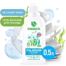 Gel-balm for washing dishes and children's toys Synergetic pure 0%, biodegradable, 0.5l