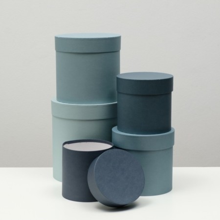 Set of round boxes 5 in 1 "barracudus" 23 x 23 x 25 - 15 x 15 cm 15 cm
