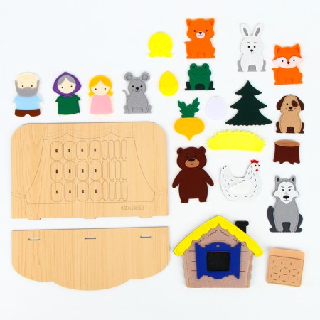 Table theater "Set 5 in 1: bun, turnip, chicken pockmarked, teremok, Masha and the bear"-1