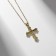 Pendant "cross" sparks, color in gold, 38 cm