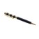 Gift handle, ballpoint "luxury" in a plastic case, rotary, black with golden inserts